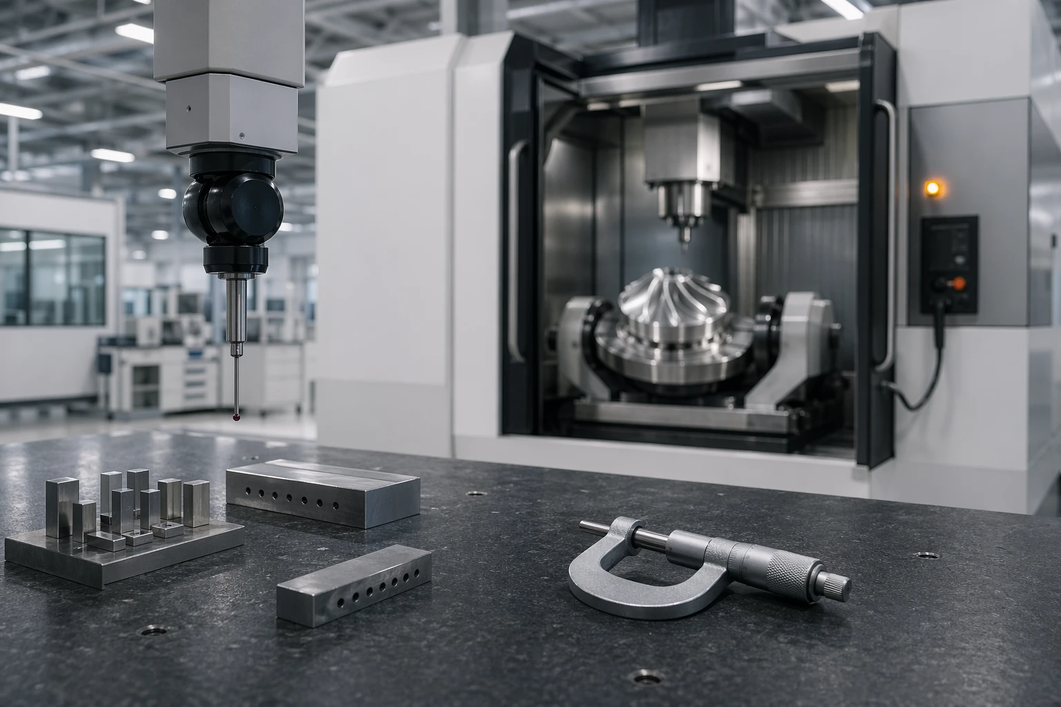 Advanced manufacturing inspection lab with dimensional measurement tools